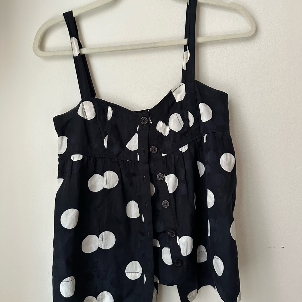 Marc By Marc Jacobs Black and White Polka Dot Blouse